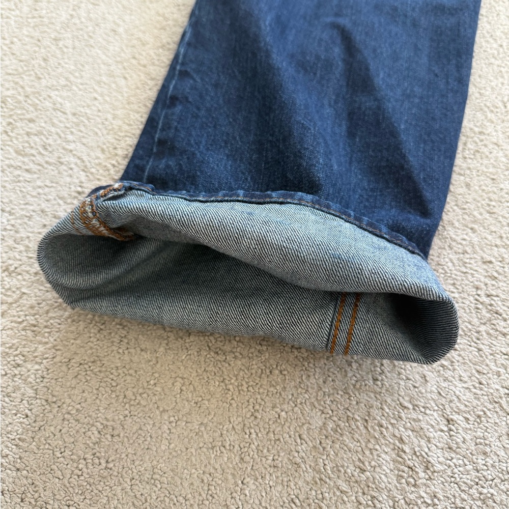 Carhartt Relaxed Fit Jeans Mens 36x32 Dark Wash Blue Denim Workwear Straight Leg - Picture 11 of 12